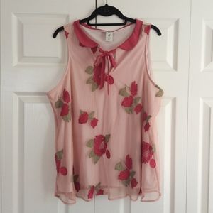 LC Lauren Conrad XL red peach blouse top